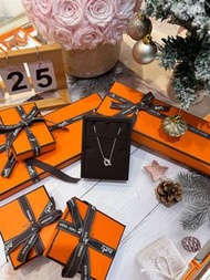 門市現貨Hermes 小Q白金鑽石頸鏈finesse necklace