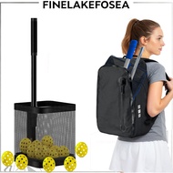 Portable Pickleball & Tennis Ball Retriever, Foldable Hopper with Telescopic Steel Handle