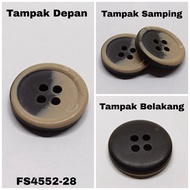 Black Brown cardigan buttons size 28L / 18mm EXPORT QUALITY FS4552-28 Dark Brown