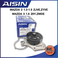 (ประกัน 1 เดือน) ปั๊มน้ำ MAZDA 2 MAZDA 3 เครื่อง 1.6cc รหัส ZJ ZY (WPZ-035V) AISIN