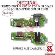 Tecno Pova 6 Neo 5G Pop 9 5G Spark 30 5G KL8 Spark 30c 5G KL8H USB Charging Board Mic Pcb Board Orig