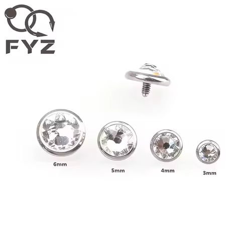 Flat CZ Titanium G23 Micro Dermal Anchor ( 3mm 4mm 5mm 6mm) Tops Piercing Skin Diver Body Piercing J
