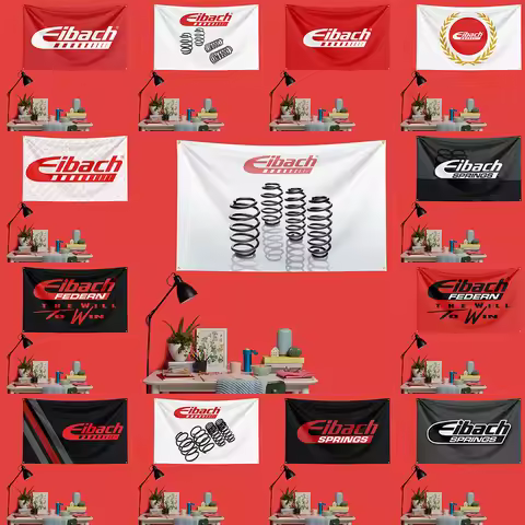 Eibach Springs Flag Polyester Garage Wall Decor Banner For Auto Tuning Fans