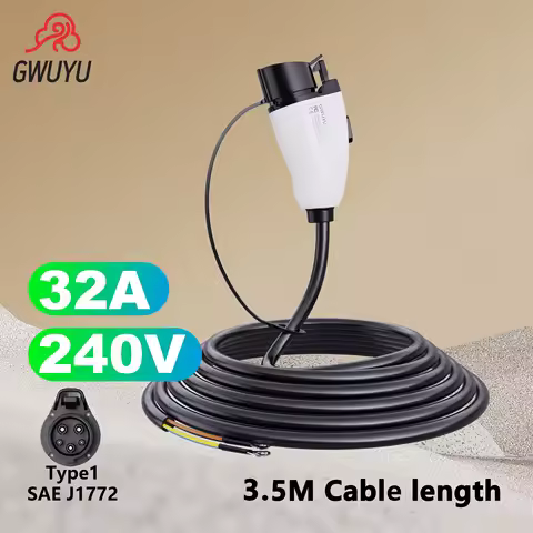 GWUYU M10 EV Charging Extension Cable 5m Length SAE Type 1 Plug 3.5KW 7KW 16A 32A 240V Compatible fo