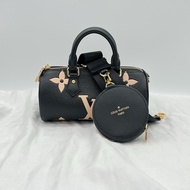 LV黑x奶油白LOGO PAPILLON BB