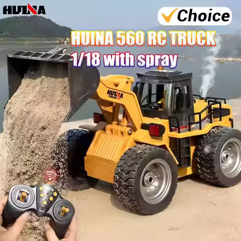 HUINA 1620 1/18 Rc Bulldozer Alloy Tractor Model 2.4G RC Crawler Radio Controlled Cars Trucks Engine