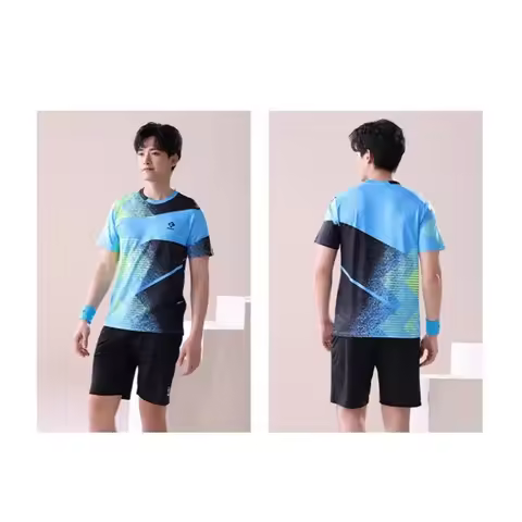 Kumpoo Men women Badminton sets Sports t-shirts with shorts pants trousers tennis clothes sportwear
