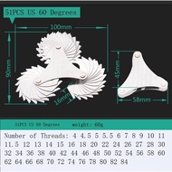 51 in 1 4-84 Thread Plug Gauge Stainless Steel American System Screw Pitch 60 Degrees Thread Measuri