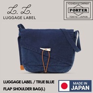 🇯🇵日本製 PORTER LUGGAGE LABEL TRUE BLUE FLAP SHOULDER BAG (L)   日本製斜孭袋 PORTER斜孭袋 PORTER單肩包 吉田包 YOSHIDA 