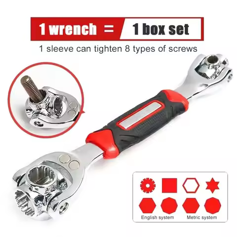 52 In 1 Multi-tool Wrench 8 to 19mm Tools Socket Works Universal Spline Bolts Sleeve Rotation Hand T