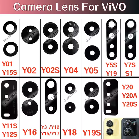 Rear Camera Glass Lens For vivo Y01 Y15S Y02 Y02S Y04 Y05 Y5S Y19 Y7S S1 Y11S Y12S Y16 Y17 Y15 Y12 Y