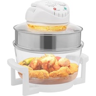 Turbo Air Fryer, 17L Electric Glass Broiler Fryer 360°Viewable Air Fryer Halogen Oven Temperature Co