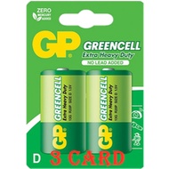 GP Carbon Zinc-Greencell D Battery (GR D 2C) 2pc/Card
