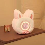 蛋糕兔毛絨鬧鐘燈-USB充電/生日禮物/可愛夜燈