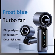 Portable Handheld Fan Strong Wind 100 Wind Speed Digital Display Adjustable Turbo Fan Foldable Fan