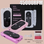 45000RPM USB Rechargeable Nail Drill Manicure Machine Professional Nail Gel Polishing Remover Drill Set Nail Art Low Voice