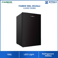 FABER 105L Minibar LUSSO 100BK | 20x Stronger Tempered Glass Tray | Refrigerant R600a | 2 Star Energ