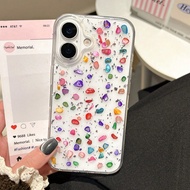เคสโทรศัพท์อีพ็อกซี่ใสแวววาวหลากสีสัน เข้ากันได้กับ iPhone 16 Pro Max 15 14 12 13 11 Pro Plus เคสกาว