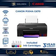 Canon Pixma G670 Easy Refillable Wireless All-In-One Ink Tank Printer High Volume Quality Photo Prin