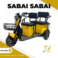 Sabai-Z6 รถไฟฟ้า3ล้อ ที่นั่ง2ตอน มอเตอร์ 600W แบตเตอรี่48V20AH