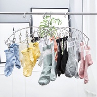 Convenient 8-Clip Curved Clothes Drying Hook - High-Grade Stainless Steel Hook