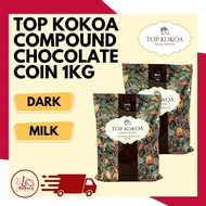 TOP KOKOA CHOCOLATE COINS DARK MILK 1KG COLAT KOIN