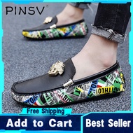 PINSV รองเท้าผู้ชายรองเท้าโลฟเฟอร์ลำลองผู้ชาย Slip-Ons รองเท้าหนังส้นเตี้ยมี2สีให้รองเท้าลำลองผู้ชายสำหรับแท้ผู้ชายรองเท้า Boat Shoes หนังรองเท้าโลฟเฟอร์ลื่นบนชายรองเท้าขนาดใหญ่35-48