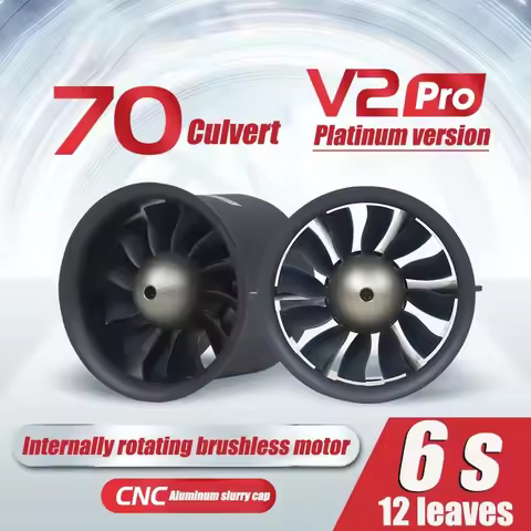 FMS 70mm Ducted Fan EDF Jet 6S Pro V2 12 Blade With 3060 KV1900 Motor RC Airplane Aircraft Plane Eng
