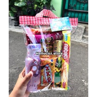 BEAUTIFUL SNACK PARCEL PACKAGING + BIRTHDAY DRINKING BOTTLE