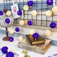 創意燈飾 籐球燈串 插座款 紫羅蘭 長度3M LED氣氛燈 聖誕節