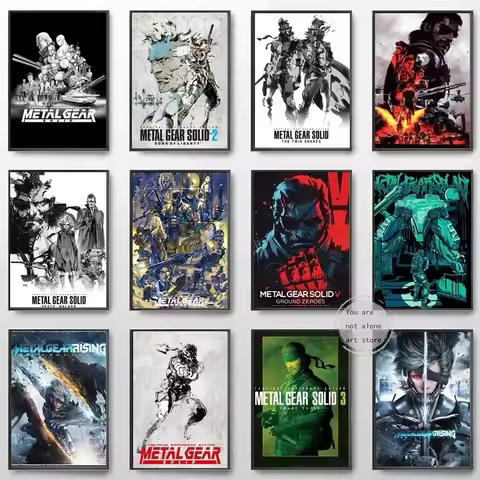 Game Metal Gear Solid Solid 2 3 4 Metal Gear Rising: Revengeance Series Art Poster Canvas Painting W