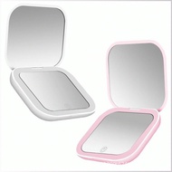 Portable Makeup Mirror Folding Handheld Cosmetic Mirror Student Cosmetic Mirror with Lights