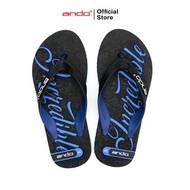 Ando Official Men's Watson Flip Flops - Black andbiru/