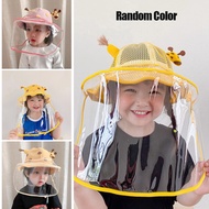 【READY STOCK】UV Protection Hat Full Face Shield for Kids Baby Fisherman's hat/Transparent Face Mask Washable Hood Eye Protect Repeated Use Prevent spatter 防飞沫面罩渔夫帽