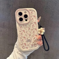 For Samsung A55 A50 A14 A13 A11 A20S A51 A04 A23 A53 Ins Flower Lanyard Phone Case PFK399A