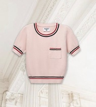 Áo len xù cổ tròn dáng lửng có 2 line viền áo MIMI TOP phiên bản T1/2025