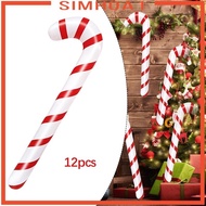 [Simhoa1] 12Pcs Inflatable Candy Canes Ornaments Blow up PVC Large Candy Canes Balloons for Yard Law