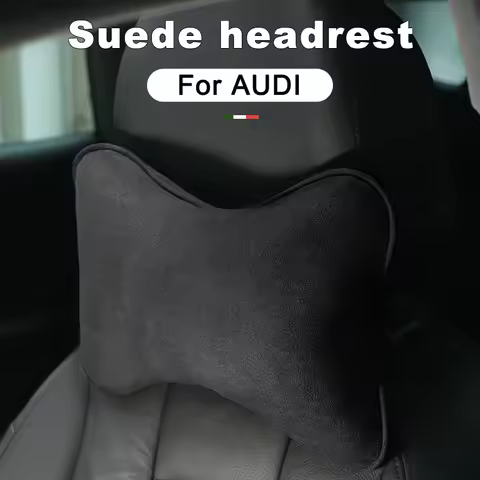 Suede Car Neck Pillow for AUDI A1 A3 A4 A5 A6 A8 Q3 Q4 Q5 Q7 RS5 RS6 RS7 SQ5 TT e-tron -Headrest Cus