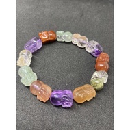 D725 Natural Crystal/Five Elements Crystal Pixiu Bracelet With Exquisite Collection Box Diameter App