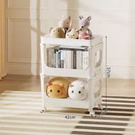 小推車 零食置物架 用品收納櫃 多層收納架 可移動玩具收納加（平行進口）（快遞送貨上門）