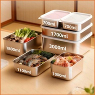 HS 304 Stainless Steel Food Storage Containers Rectangular Stackable Refrigerator Organizer Trays HS