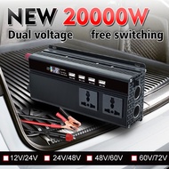 【Original Factory Inverter】30000W Solar Inverter Car Inverter DC 12V/ 24V to AC 220V LED Intelligent Digital Display 4 USB Port Converter