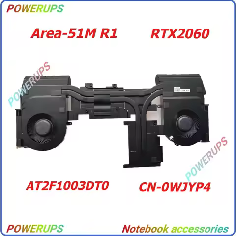 New Original Laptop CPU/GPU Cooler Heatsink&Fans For DELL Alienware Area-51M R1 RTX2060 0WJYP4 AT2F1