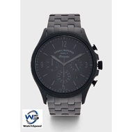 Fossil FS5697 Quartz Forrester Chronograph Analog Black Tone Silver Stainless Steel Case Bracelet Men's Watch