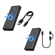 M.2 NVME NGFF Dual Protocol External SSD Enclosure Adapter with Cooling Fan 10Gbps Type-C 3.1 SSD Bo