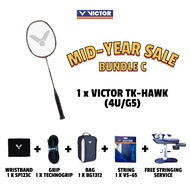 VICTOR MID-YEAR Bundle Set C (TK-HAWK-C-4UG5 / VS-65-A / TECHNOGRIP-C / BG1312-B / SP123-C / Free St