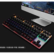 Zero Mechanical Keyboard (Blue Switch) Led Rainbow TKL 87 Keys (Black)