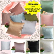Aesthetic Plain Satin Silk Sofa Chair Cushion Cover 40x40 45x45 Cool Soft Cushion Sofa Cushion Seat