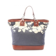 【二手】Celine CELINE托特包，花卉圖案，靛藍色/ブラウン牛仔皮革托特包，女士，二手 B