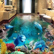 Custom 3D Floor Painting Mural Photo Wallpaper Underwater World